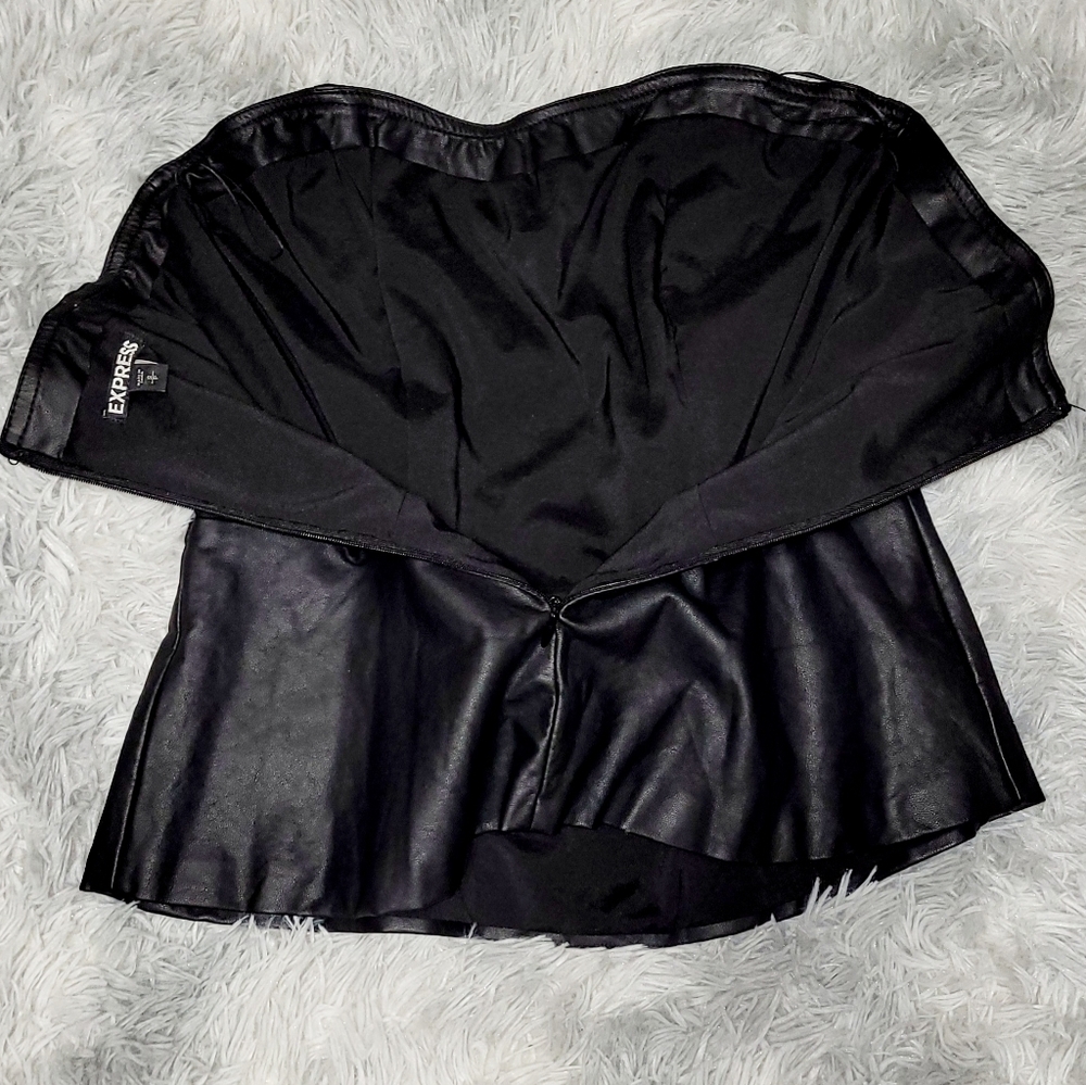 Vegan Leather Tank & Corset Peplum Tops 2pc Bundle, S - Picture 5 of 10